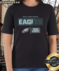 Premium Bud Light Philadelphia Eagles Team Ladies Tee in vibrant green, perfect for fans showing team spirit.