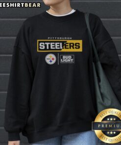 Premium Bud Light Pittsburgh Steelers team sweatshirt featuring bold graphics and a comfortable fit for fans.