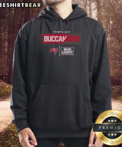 Premium Bud Light Tampa Bay Buccaneers Team Hoodie in red and black, perfect for fans and game day wear.