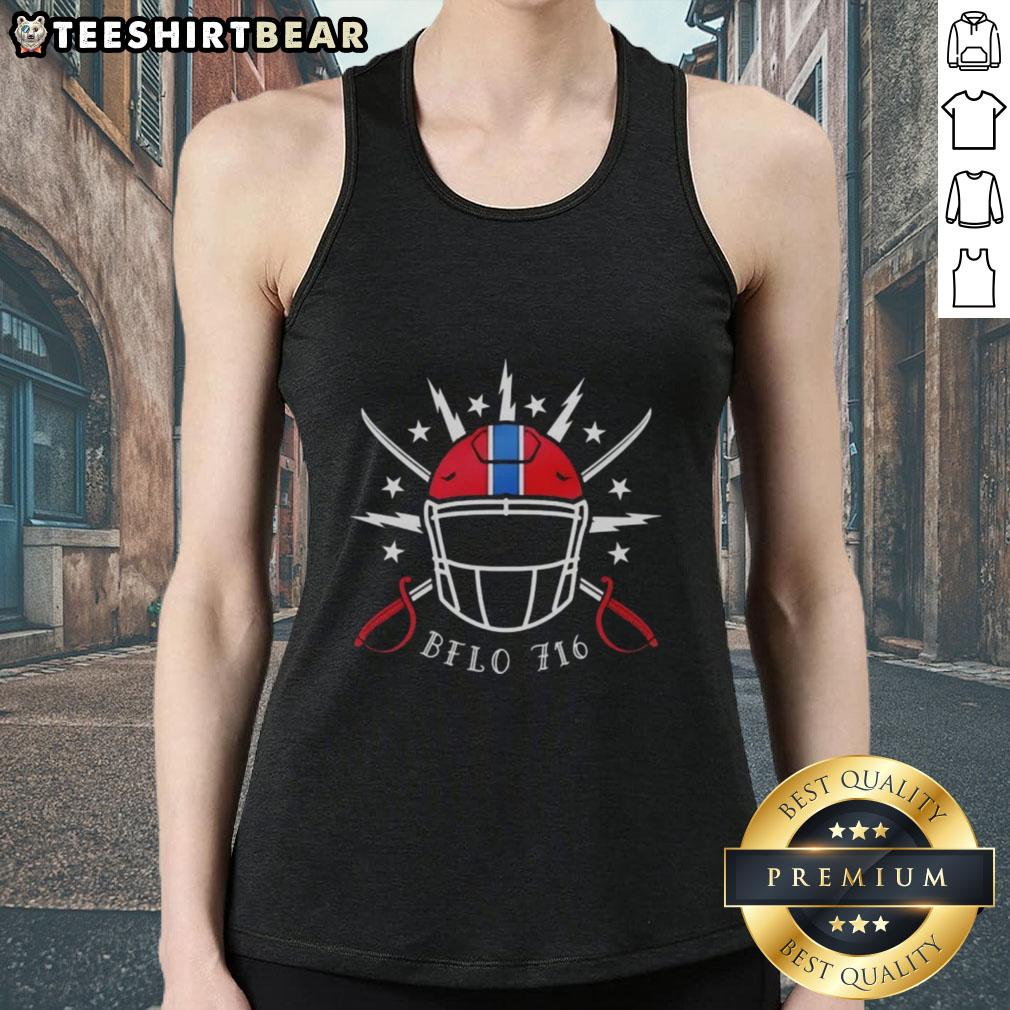 Premium Buffalo Bills 716 Helmets And Swords Tank Top Premium Buffalo Bills 716 tank top featuring helmets and swords design, perfect for fans showcasing team spirit.
