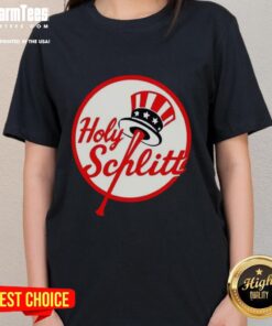 Premium Cam Schlittler Holy Schlitt New York Yankees logo parody ladies tee showcasing a fun and stylish design.