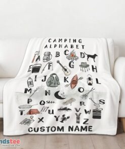 Premium Camping Equipment Camping Alphabet Blanket Fleece Customized Blanket - Image 3