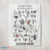 Premium Camping Equipment Camping Alphabet Blanket Fleece Customized Blanket
