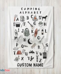 Premium Camping Equipment Camping Alphabet Blanket Fleece Customized Blanket