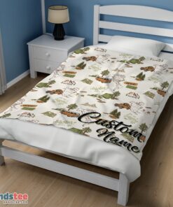 Premium Camping Theme Velveteen Plush Blanket Fleece Customized Blanket - Image 3