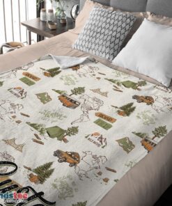 Premium Camping Theme Velveteen Plush Blanket Fleece Customized Blanket - Image 4