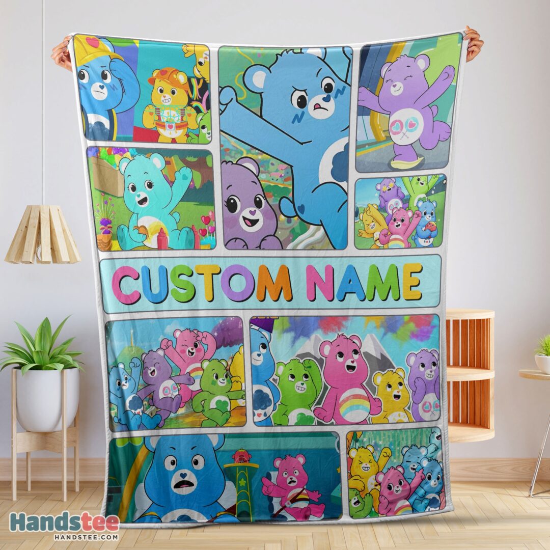 premium-care-bears-friends-blanket-fleece-customized-blanket-mk-01 Premium Care Bears Friends Blanket Fleece Customized Blanket