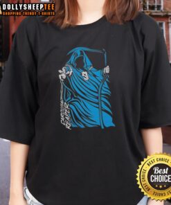 Premium Carolina Reaper Grim Reaper Carolina Panthers ladies tee featuring a stylish design for female fans.