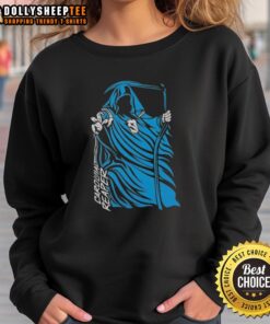Alt Text: Premium Carolina Reaper Grim Reaper Carolina Panthers sweatshirt featuring a bold design and vibrant colors.