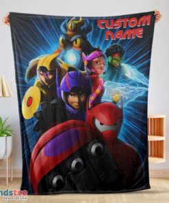 Premium Cartoon Big Hero 6 Friends Blanket Fleece Customized Blanket