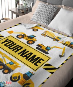 Premium Cartoon Construction Trucks With Friends Blanket Fleece Customized Blanket - Image 4