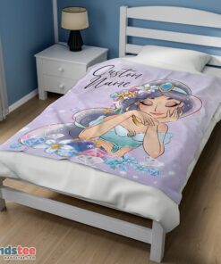 Premium Cartoon Disney Aladdin Jasmine Princess Blanket Fleece Customized Blanket - Image 3
