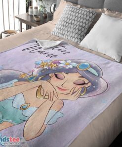 Premium Cartoon Disney Aladdin Jasmine Princess Blanket Fleece Customized Blanket - Image 4