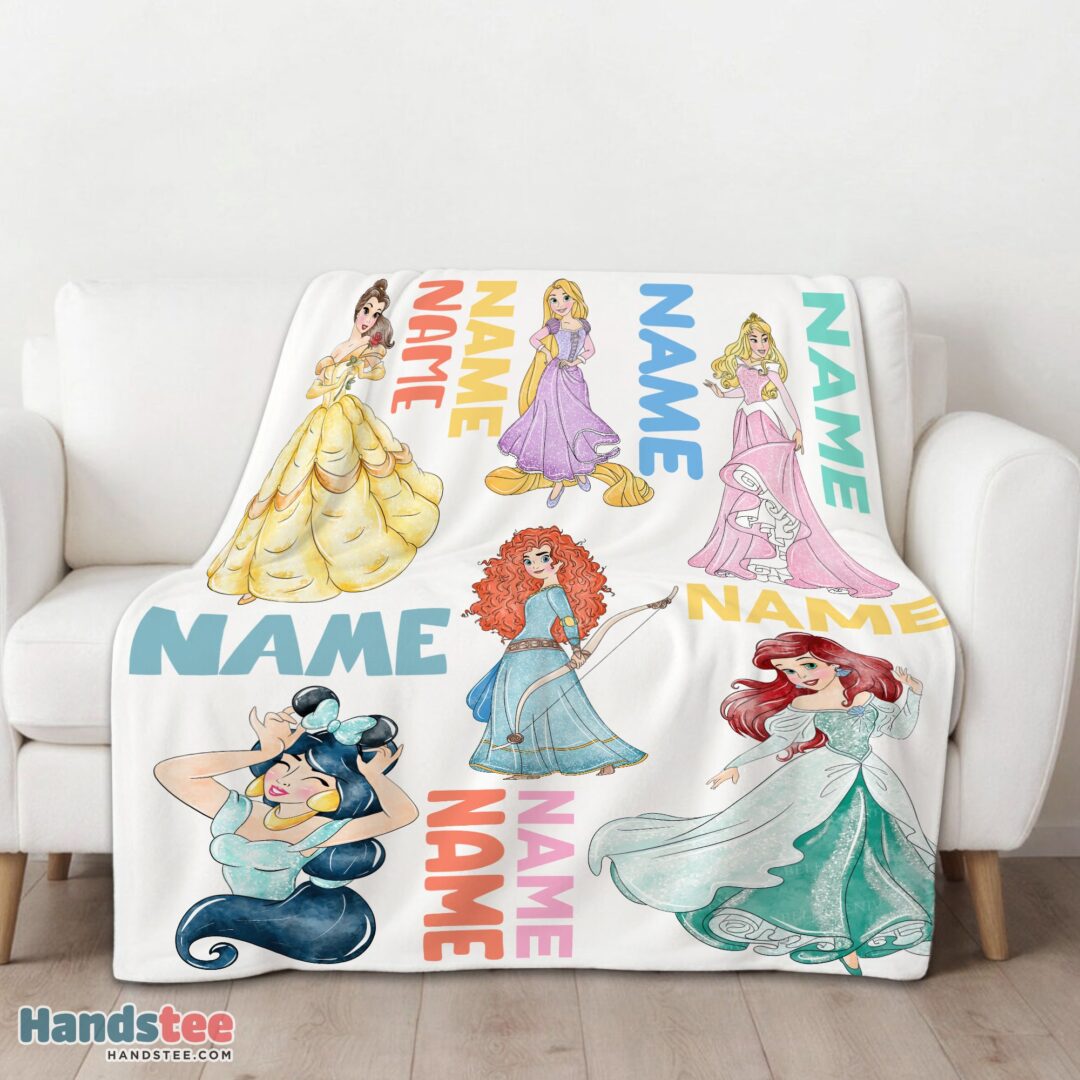 premium-cartoon-disney-princess-blanket-fleece-customized-blanket-mk-01 Premium Cartoon Disney Princess Blanket Fleece Customized Blanket - Image 3