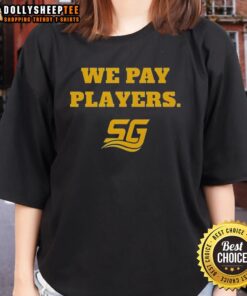 Alt Text: Premium Chad Powers Coach Byrd We Pay Players ladies tee featuring bold graphics and comfortable fit for fans.
