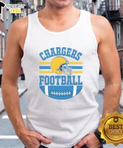 Premium Chargers football fan gear tank top featuring vibrant team colors and logo, perfect for game day attire.