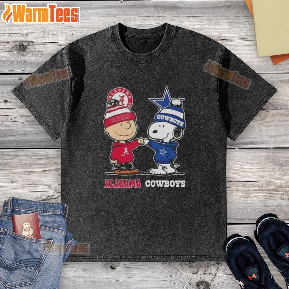 premium-charlie-brown-and-snoopy-alabama-crimson-tide-x-dallas-cowboys-washed-t-shirt Premium Charlie Brown and Snoopy Alabama Crimson Tide x Dallas Cowboys washed t-shirt showcasing iconic characters and team logos.