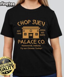 Premium Christmas Story Chop Suey Palace Ladies Tee featuring festive design and comfortable fit for holiday celebrations.