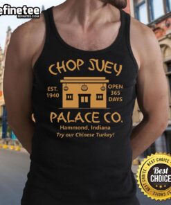 Premium Christmas Story Chop Suey Palace tank top featuring festive design, perfect for holiday gatherings and celebrations.