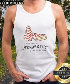 Premium Christmas Tree Cake tank top featuring festive design, perfect for celebrating the most wonderful time of the year.