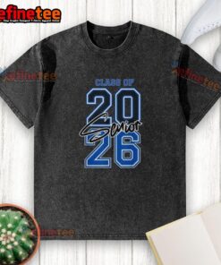 Alt Text: Premium Class of 2026 Senior Graduation Washed T-Shirt, featuring bold lettering and a stylish, comfortable design.