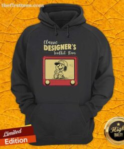 Alt Text: Premium Classic Designers Toolkit Snoopy 8-bit retro hoodie featuring vibrant colors and nostalgic design.