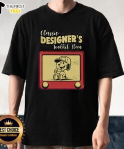 Alt Text: Premium Classic Designer's Toolkit Snoopy 8Bit Retro T-Shirt featuring retro graphics and vibrant colors.