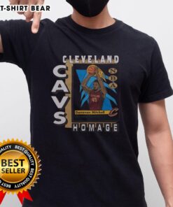 Premium Cleveland Cavaliers Donovan Mitchell trading card t-shirt featuring vibrant graphics and team colors.