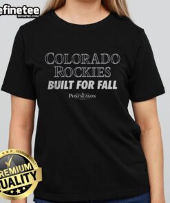 Premium Colorado Rockies MLB postseason 2025 ladies tee featuring stylish design for female fans and comfortable fit.