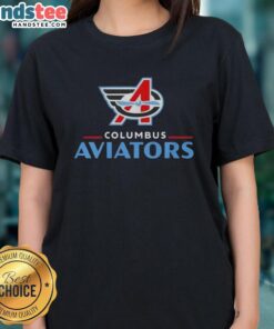 Premium Columbus Aviators Lockup Logo on a stylish ladies' tee, showcasing a trendy design for fans and fashion lovers.