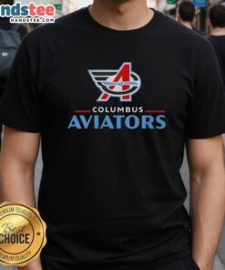Alt Text: Premium Columbus Aviators Lockup Logo T-Shirt featuring a stylish design and vibrant colors, perfect for fans.