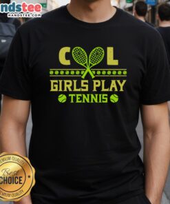 Premium Cool Girls Play Tennis T-Shirt featuring a stylish design for young tennis enthusiasts and sports lovers.