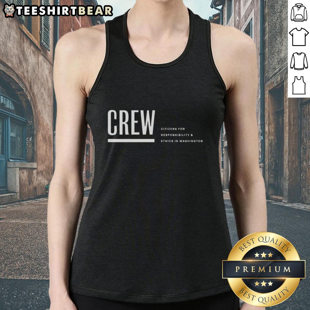 Premium Crew Logo Citizens For Responsibility And Ethics In Washington Tank Top Alt Text: Premium Crew logo on a tank top for Citizens for Responsibility and Ethics in Washington, promoting ethical governance.