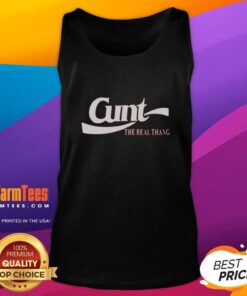 Premium Cunt The Real Thang logo tank top featuring bold design and comfortable fit for stylish casual wear.