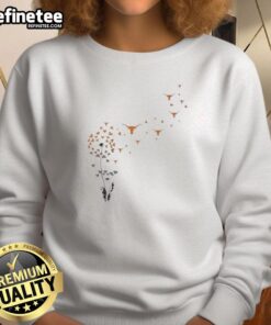 Alt Text: Premium Dandelion Flower Texas Longhorn Football Logo Sweatshirt featuring vibrant design and comfortable fit.