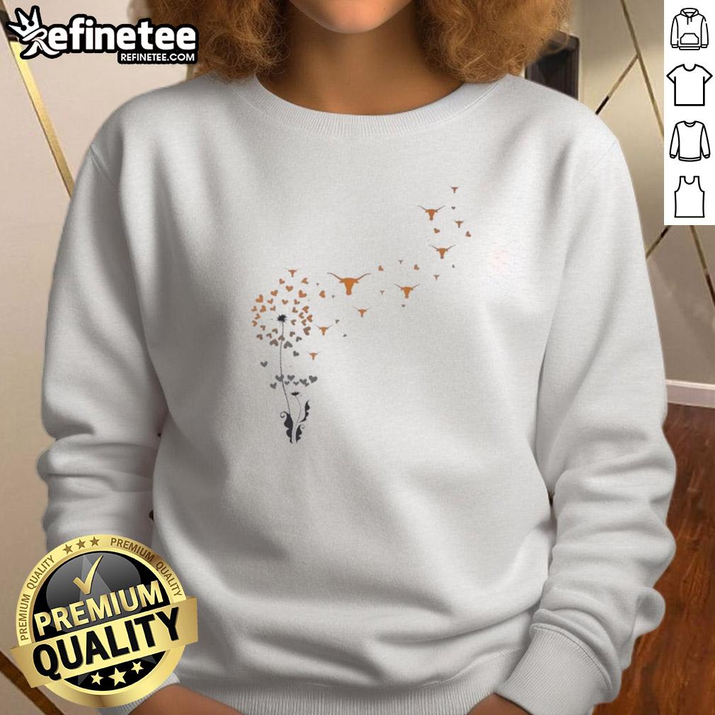 premium-dandelion-flower-texas-longhorn-football-logo-sweatshirt Alt Text: Premium Dandelion Flower Texas Longhorn Football Logo Sweatshirt featuring vibrant design and comfortable fit.