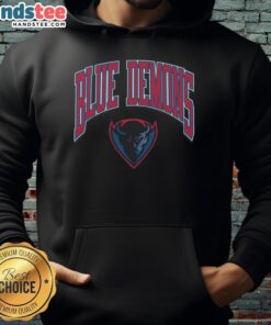 Premium DePaul Blue Demons Walk Tall Hoodie featuring bold logo and stylish design for fans and students.