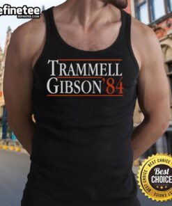 Premium Detroit Tigers Alan Trammell and Kirk Gibson 1984 tank top featuring iconic baseball graphics and team colors.
