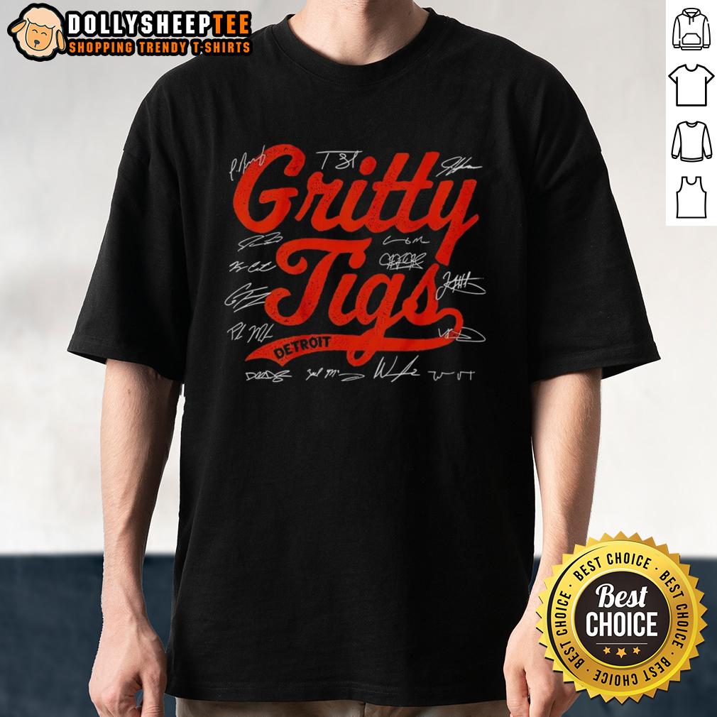 Premium Detroit Tigers Baseball 2025 Gritty Tigs Players Signature T Shirt Alt Text: Premium Detroit Tigers Baseball 2025 Gritty Tigs Players Signature T-Shirt showcasing vibrant team colors and player signatures.