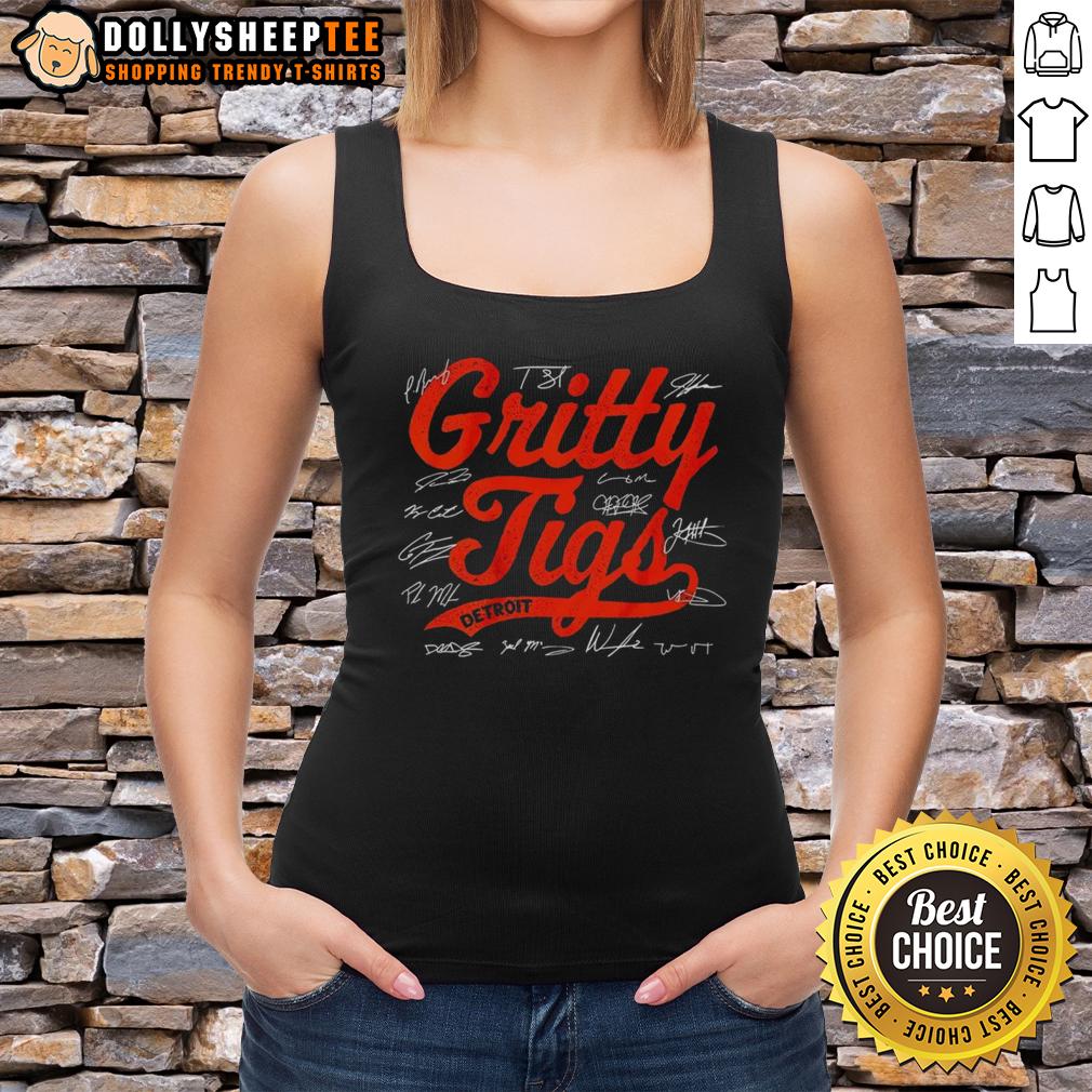 Premium Detroit Tigers Baseball 2025 Gritty Tigs Players Signature Tank Top Premium Detroit Tigers Baseball 2025 Gritty Tigs Players Signature Tank Top featuring team logo and player signatures.