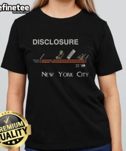 Premium Disclosure New York City Ladies Tee featuring stylish design and comfortable fit for casual wear.
