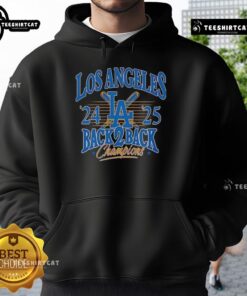 Premium Dodgers 2025 National League Champions celebration baseball hoodie featuring vibrant team colors and logo.