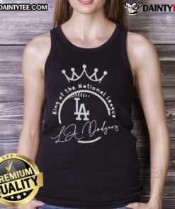 Premium Dodgers 'We Are So Back' King of the National League tank top for fans showcasing team pride and style.