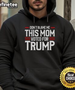 Alt Text: Premium Don't Blame Me, This Mom Voted for Trump hoodie in navy blue, perfect for proud Trump-supporting moms.