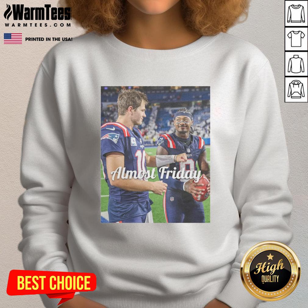 premium-drake-maye-and-stefon-diggs-new-england-patriots-football-almost-friday-sweatshirt Premium Drake Maye and Stefon Diggs New England Patriots sweatshirt for Almost Friday football fans.