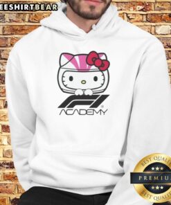 Alt Text: Premium F1 Academy Hello Kitty Hoodie featuring a stylish design for motorsport fans and Hello Kitty lovers.