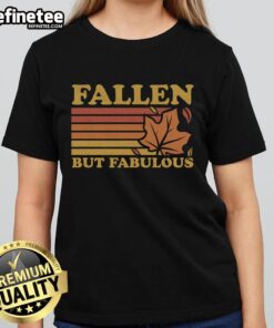 Premium Fallen Autumn Leaves Ladies Tee featuring vibrant fall colors and a stylish design perfect for seasonal fashion.