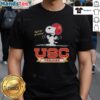 Premium Fight On To Victory Peanuts X USC Football Trojans T-Shirt featuring iconic cartoon characters and team colors.