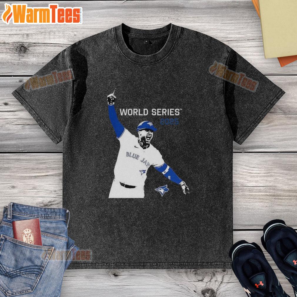 premium-george-springer-toronto-blue-jays-mbl-world-series-2025-player-graphic-washed-t-shirt Alt Text: Premium George Springer Toronto Blue Jays MLB World Series 2025 player graphic washed t-shirt design.