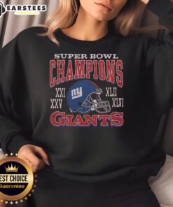 Premium Giants 4 Time Super Bowl Champions sweatshirt showcasing team pride and championship history.